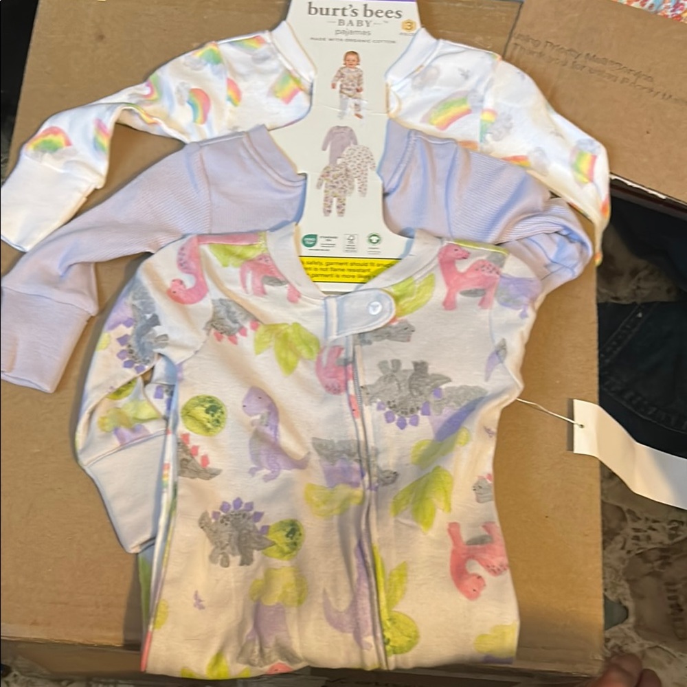 3 nwt Sz 3mths Burt’s bees pajamas